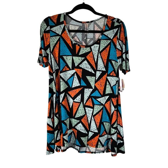 NWT‎ LulaRoe Women Shirt Sz XS Buttery Soft Multicolor Perfect Color Block Swing - Picture 1 of 7